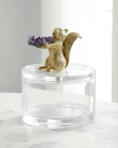 John-richard Collection Brass Squirrel Jar Ii In Transparent