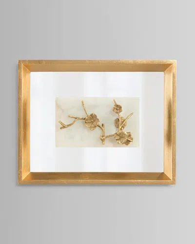 John-richard Collection Budded Branch On Alabaster In Gold