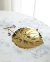 John-richard Collection Budding Amethyst Leaf Tray Ii In Gold