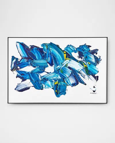 John-richard Collection Burst Of Blue Original Painting By Lm Zhou