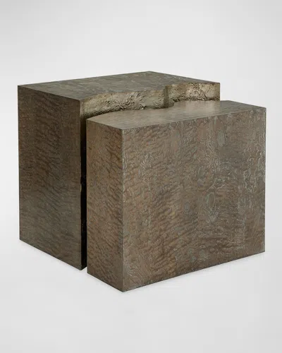John-richard Collection Calaveras 2-piece End Table In Burnished Silver