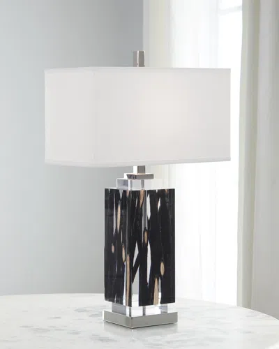 John-richard Collection Charred Branches Suspended In Acrylic Table Lamp In Black
