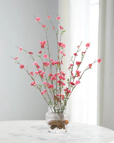 John-richard Collection Cherry Blossom 25" Faux Floral Arrangement In Glass Container In Multi