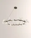 John-richard Collection Churippu Magnolia & Tulip 46" 12-light Halo Chandelier In Black