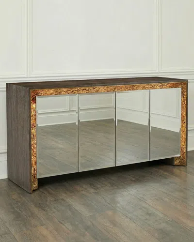 John-richard Collection Coloma 4-door Lighted Credenza In Brown