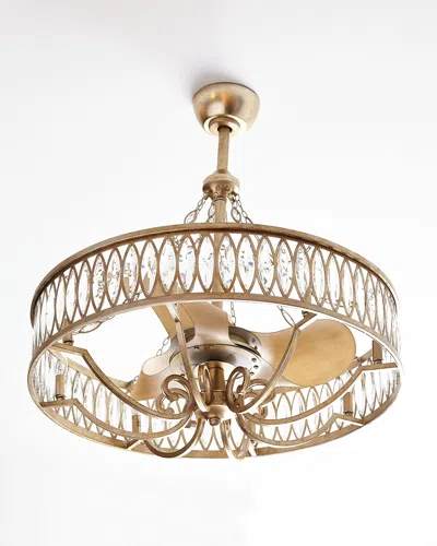 John-richard Collection Crystal 8-light Pendant With Fan In Gold