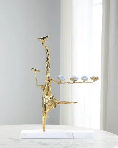 John-richard Collection Crystal Grove Sculpture On Marble Base In Gold
