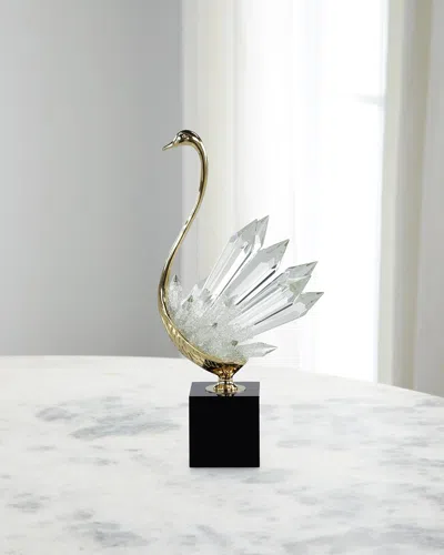 John-richard Collection Crystalline Bird Sculpture On Black Base, 20"