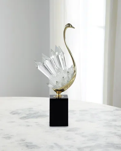 John-richard Collection Crystalline Bird Sculpture On Black Base, Small