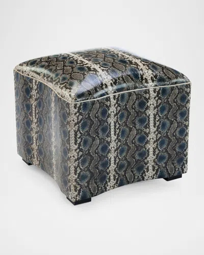 John-richard Collection Curved Ottoman In Blue