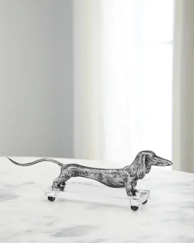 John-richard Collection Dachshund Sculpture In Metallic