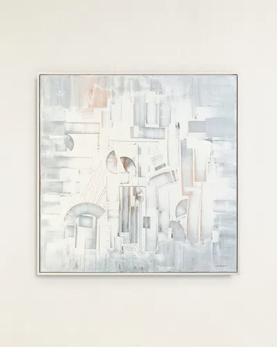 John-richard Collection Distorted Dimensions Original Painting By Teng Fei In Blue