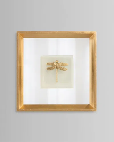 John-richard Collection Dragonfly On Alabaster Wall Art In Gold