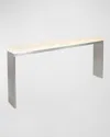 John-richard Collection Edda Console Table In Brushed Nickel