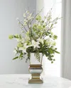 John-richard Collection Elegant White Faux-floral Arrangement In Multi