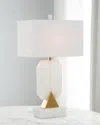 John-richard Collection Emerald Cut Alabaster Lamp In White