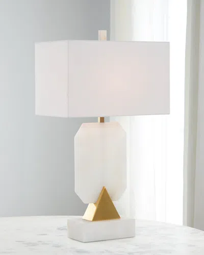 John-richard Collection Emerald Cut Alabaster Lamp In White