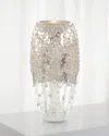 John-richard Collection Encrusted Sparkle Decorative Vase In Gray