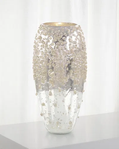 John-richard Collection Encrusted Sparkle Decorative Vase In Transparent