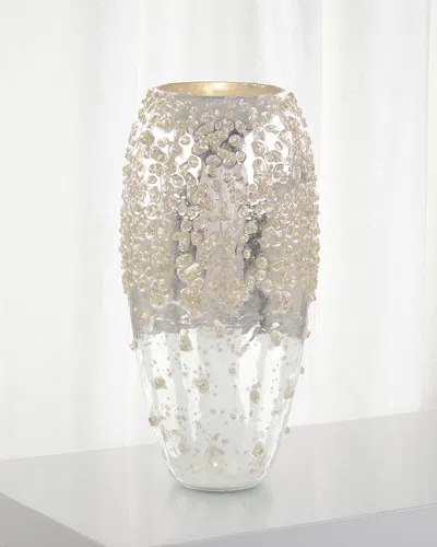 John-richard Collection Encrusted Sparkle Decorative Vase In Gray