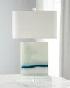 John-richard Collection Enigma Printed Canvas Table Lamp In White