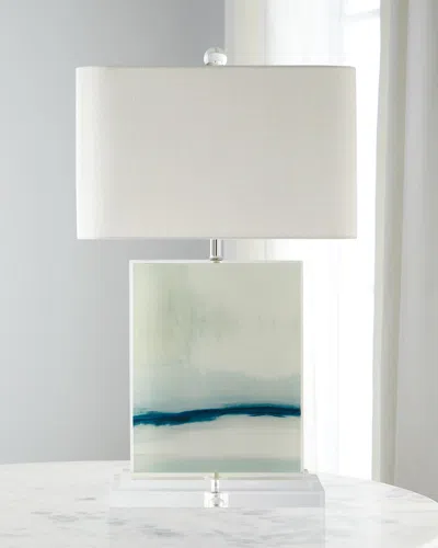 John-richard Collection Enigma Printed Canvas Table Lamp In White