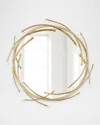 John-richard Collection Entrata Quartz Spiral 37" Wall Mirror In Gold