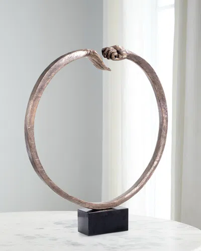 John-richard Collection Eternity Hands Sculpture In Silver