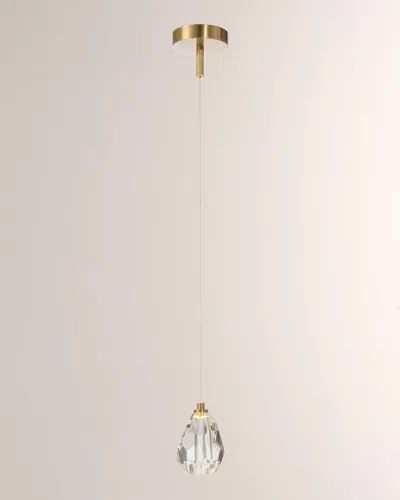 John-richard Collection Faceted Chunk Crystal Single-light Pendant In Gold