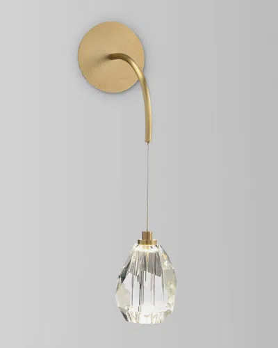 John-richard Collection Faceted Cut Crystal Single Light Sconce In Gold