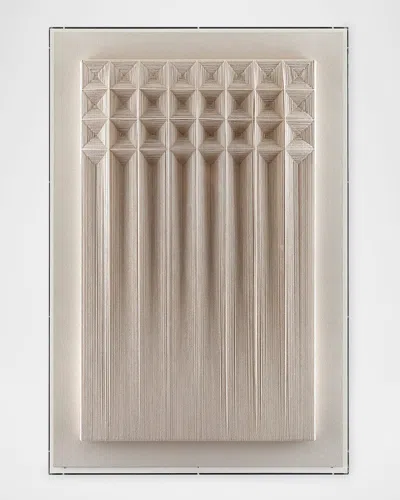 John-richard Collection Faceted Fabric Textural Wall Art In Ivory