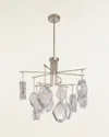 John-richard Collection Faceted Glass 12-light Chandelier In Metallic