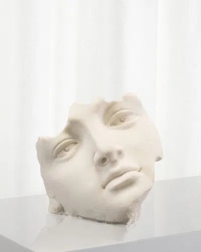 John-richard Collection Facial Fragment Sculpture In White