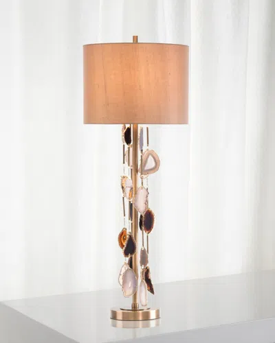 John-richard Collection Falling Agate Buffet Lamp In Gold