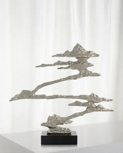 John-richard Collection Floating Island Enameled Nickel Sculpture In Gray