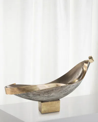John-richard Collection Floating Vessel Of Brass In Gold