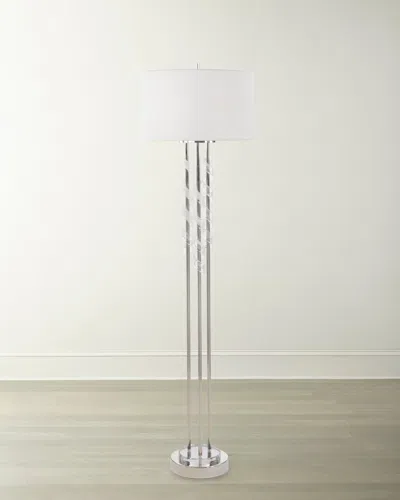 John-richard Collection Floor Lamp With Frosted Glass Swirls In Metallic