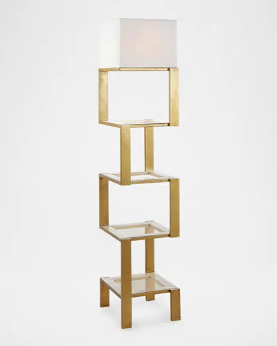 John-richard Collection Foundation Etagere 87" Floor Lamp In Brass
