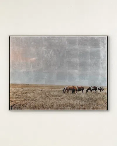 John-richard Collection Freedom On The Range Framed Giclee In Gray