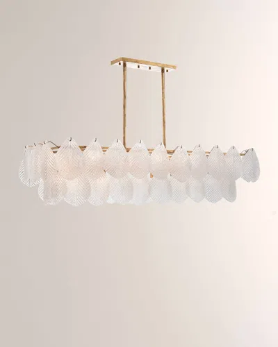 John-richard Collection Frosted Glass Petal Chandelier In Gold