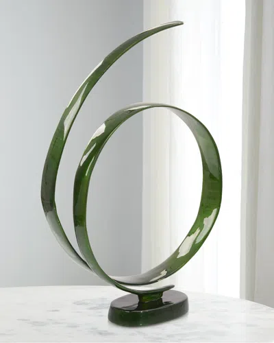 John-richard Collection Furling Sculpture In Nature's Green In Emerald