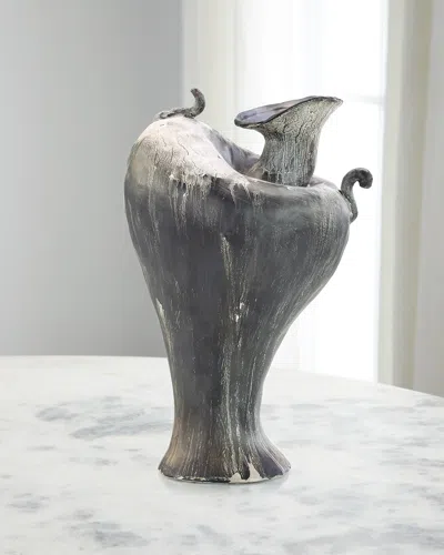 John-richard Collection Fuso Vase Ii In Gray