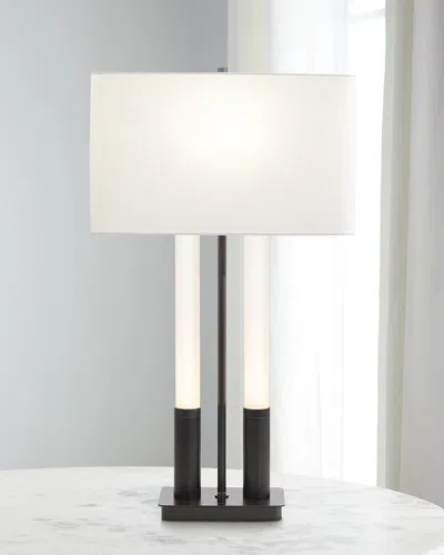 John-richard Collection Gemini 3-way Table Lamp, 32" In Bronze