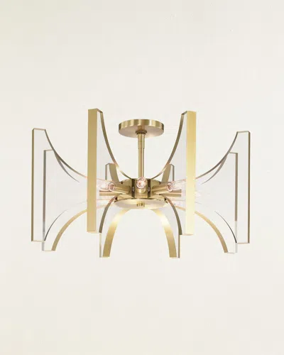 John-richard Collection Genesis Acrylic And Antique Brass 8-light Semi-flush Light Fixture In Gold