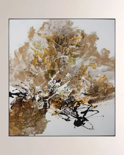 John-richard Collection Gilt And Charcoal Wall Art By Chen Qi In Yellow