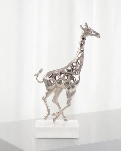 John-richard Collection Giraffe In Motion I Sculpture In Silver