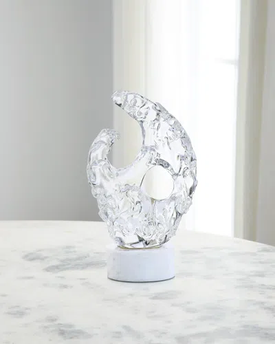 John-richard Collection Glacial Wisp Sculpture On Marble Base, Small In White