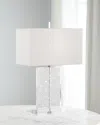 John-richard Collection Glass And Acrylic Formed Table Lamp In Silver