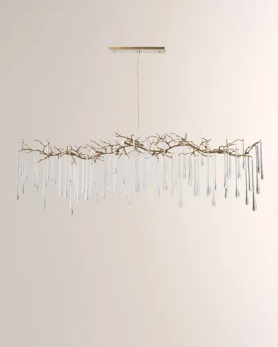 John-richard Collection Glass Teardrop 14-light Chandelier In Neutral