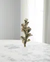 John-richard Collection Gleaming Leaf Sculpture On Marble Base In Gold